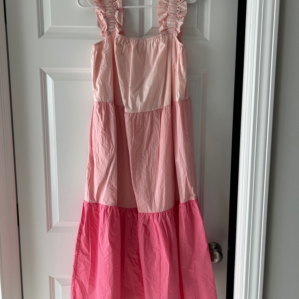 English Factory pink tiered dress